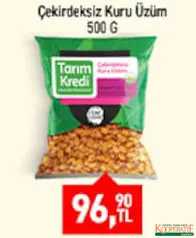 TARIM KREDİ ÇEKİRDEKSİZ KURU ÜZÜM 500 G fiyat ve kampanya bilgisi